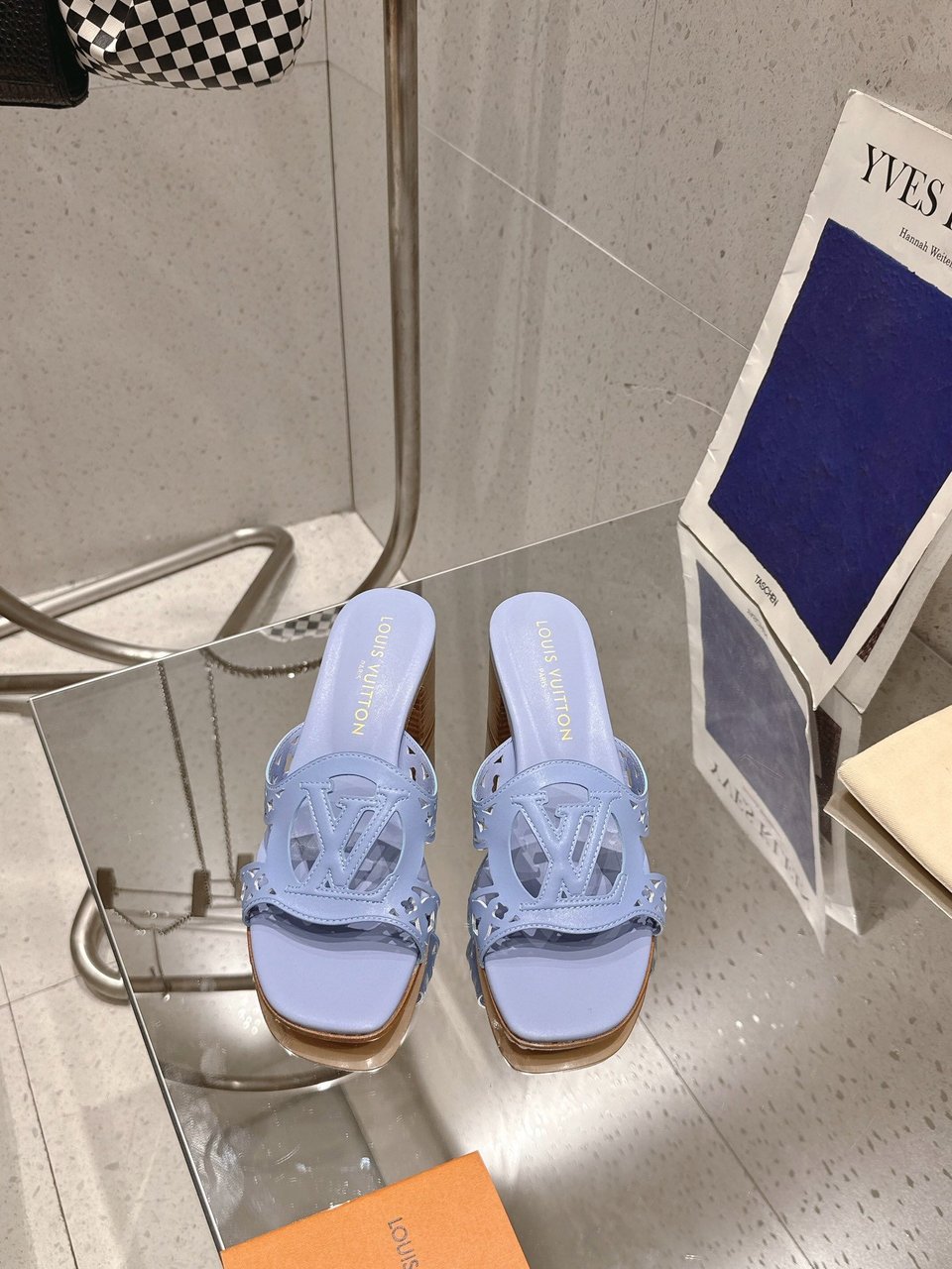Louis Vuitton LV Isola Flat Mule Blue Women – 5.5cm Heel / 2.17in view 3