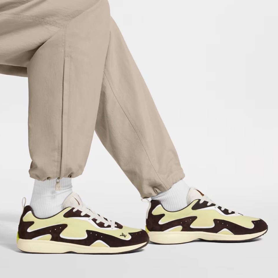 Louis Vuitton Drop 300 Sneakers Light Yellow Nylon 1AKP0J view 2