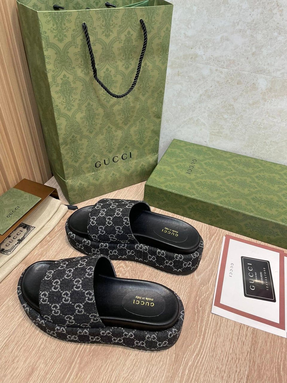 Gucci Women?S Platform Slide Sandal Black 623212 view 5