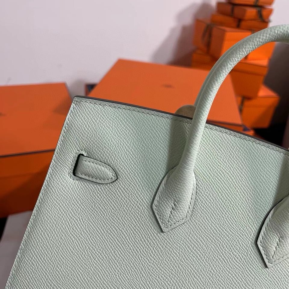 Hermes Birkin 25Cm Vert Fizz Togo Leather Silver Hardware view 7