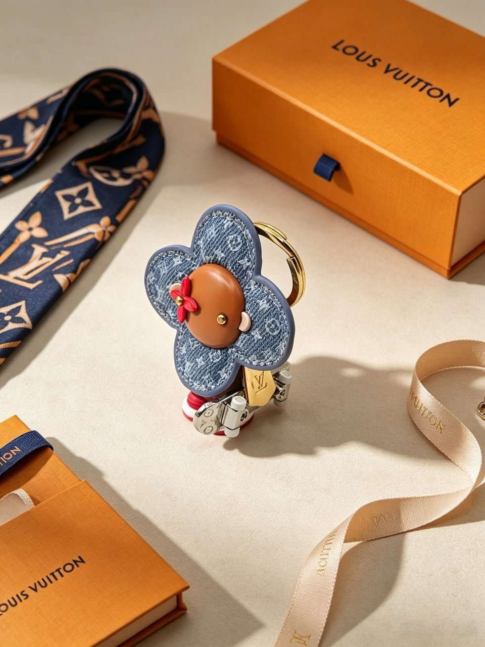 Louis Vuitton Vivienne Skateboard Denim Monogram Keychain 13.5cm/5.3in view 8