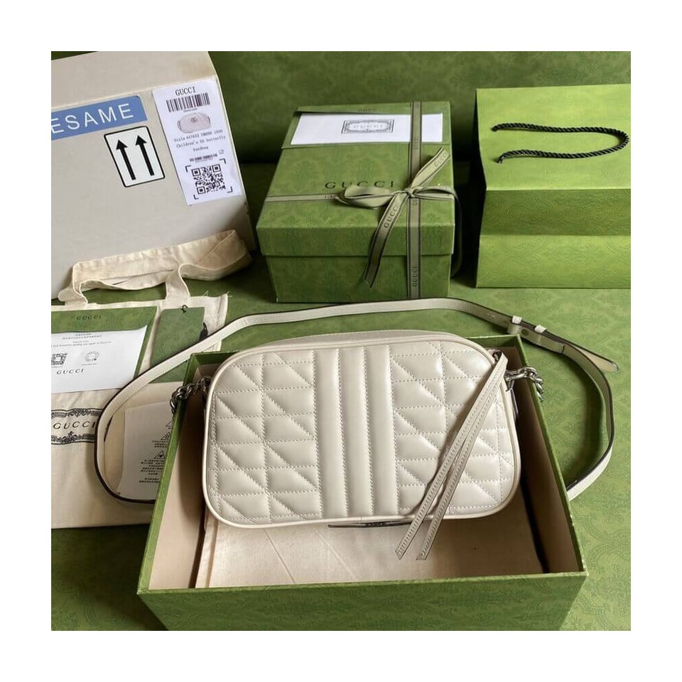 Gucci GG Marmont Small Shoulder Bag White view 6