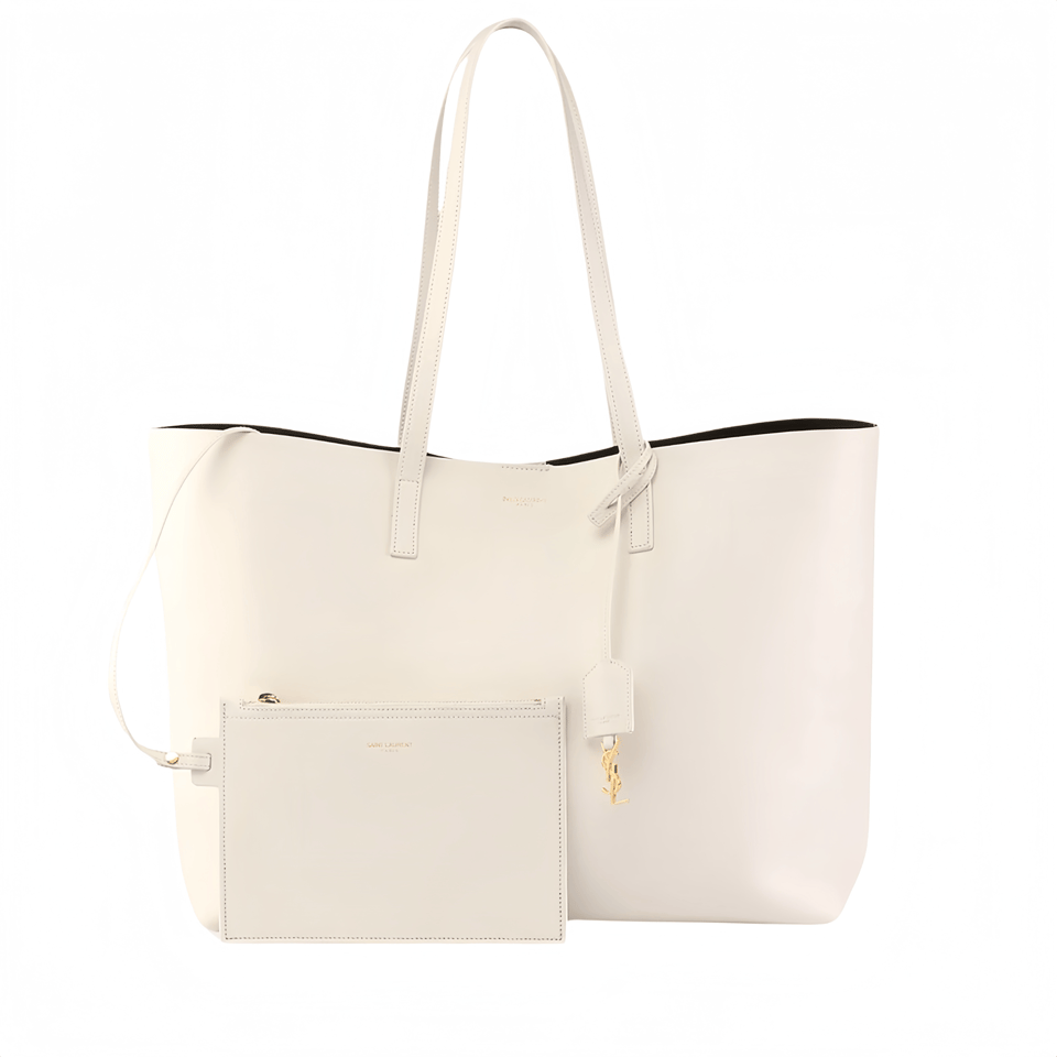 Saint Laurent Shopping Saint Laurent Leather White 33Cm view 2