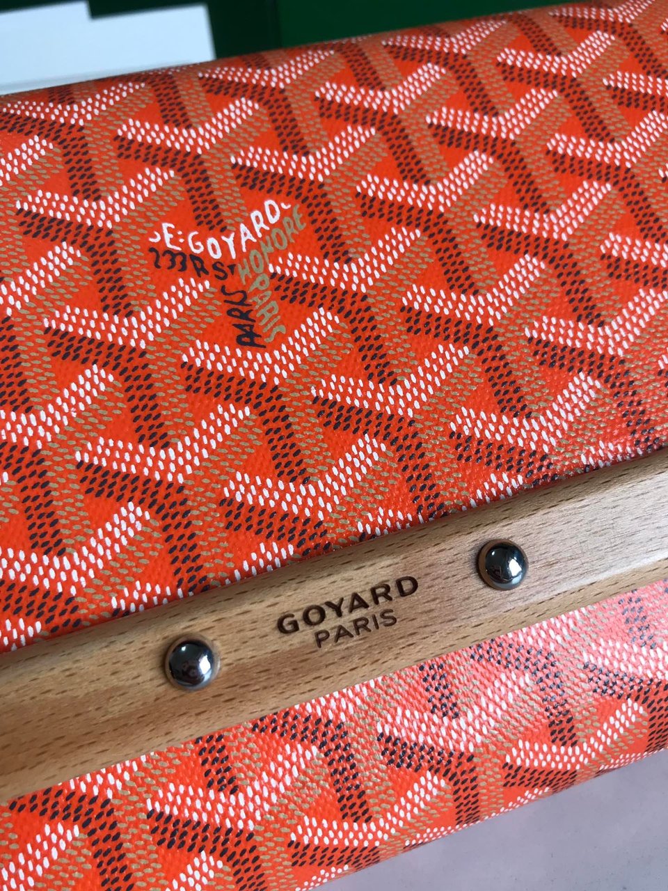 Goyard Monte-Carlo Pm Clutch 25cm Orange Goyardine Canvas view 4