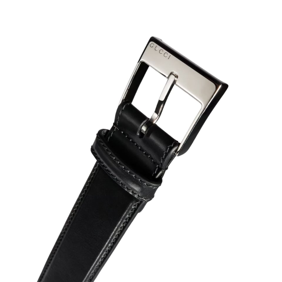 Gucci Belt With Squared Buckle ‎Black 874726 AAGRY 1053 view 3