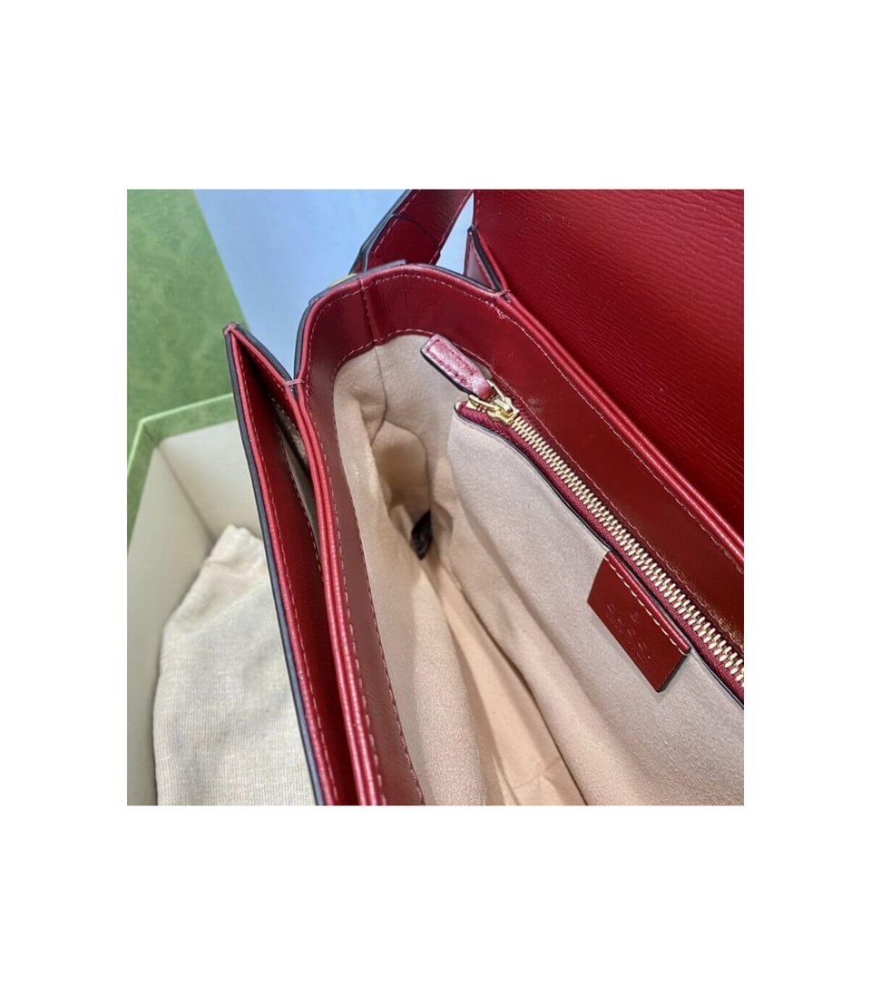 Gucci 1955 Horsebit Red GG Supreme Canvas Shoulder Bag 25cm view 13