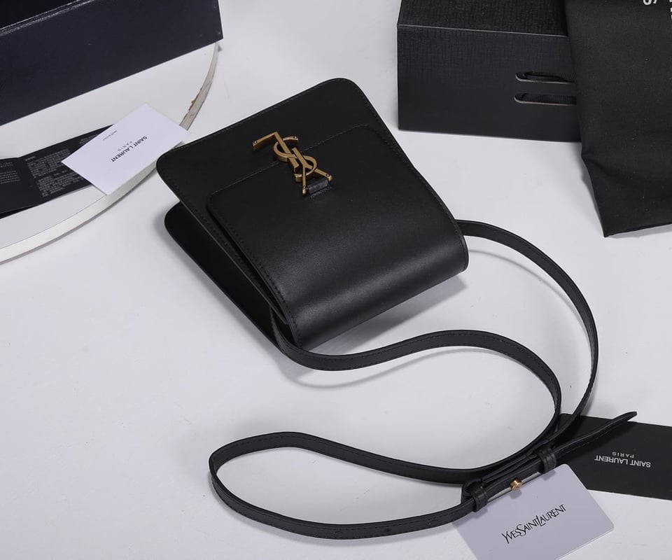 Saint Laurent Kaia North/South Satchel In Leather Black view 7