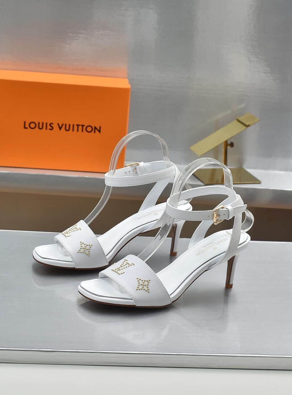 Louis Vuitton Open Toe High Heel Sandals White view 4