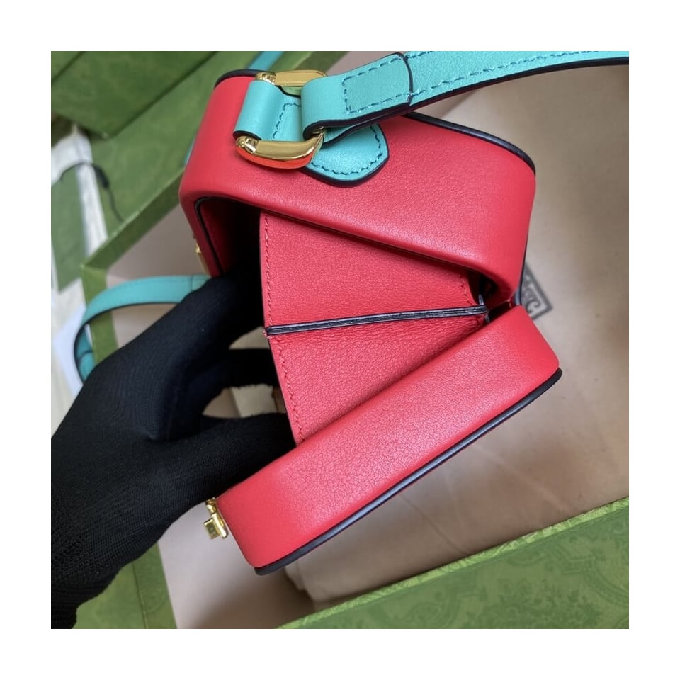 Gucci Interlocking G Mini Bag in Red Leather view 7