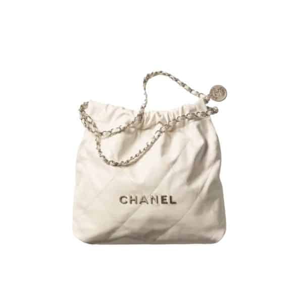 Chanel 22 Handbag White 42Cm/16.4in As3261 With Silver view 2