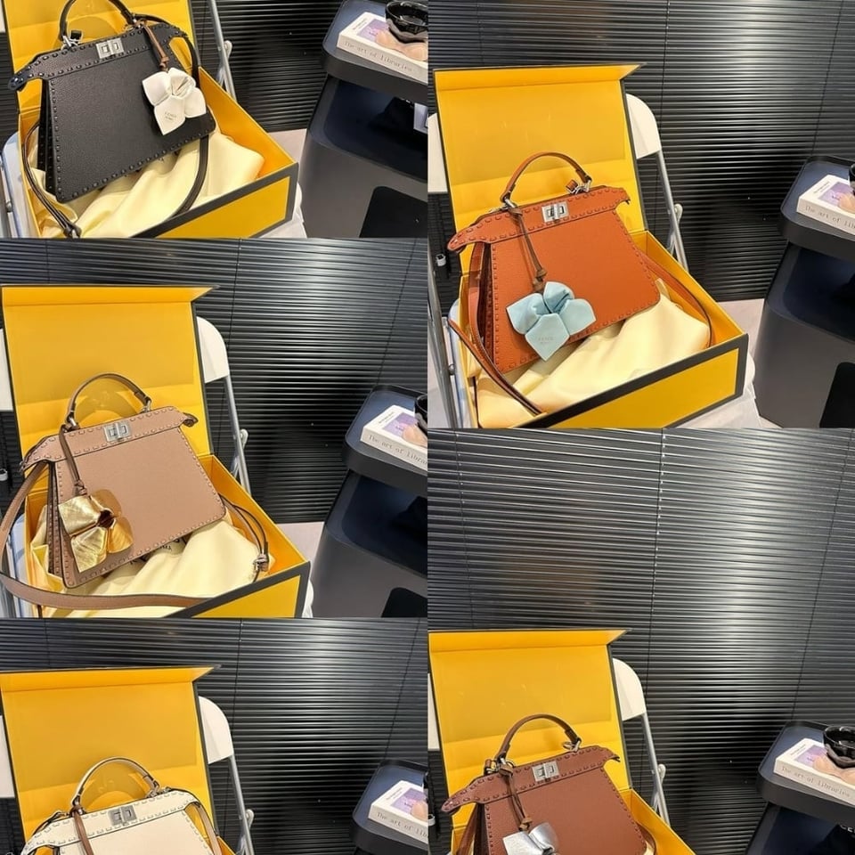 Fendi Peekaboo Iseeu Petite Selleria Bag Dove Grey 27Cm view 3