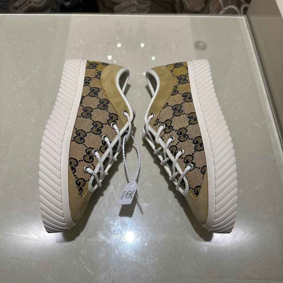 Gucci Gg Sneaker Beige Ebony 738992 Fabqa 9796 view 4