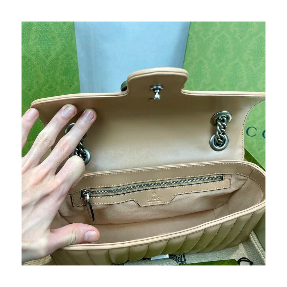 Gucci GG Marmont Small Shoulder Bag Beige view 12