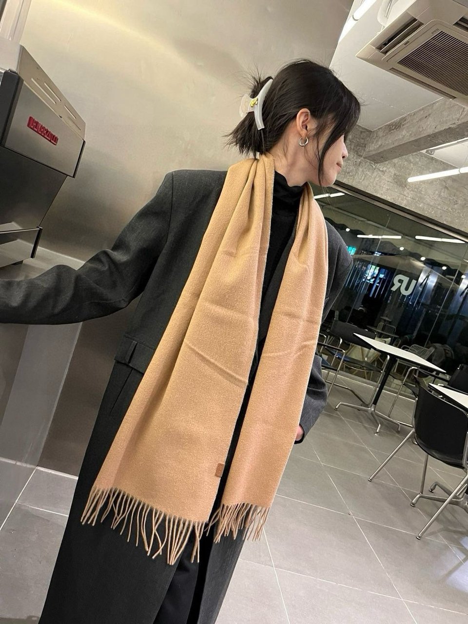 Loewe Mohair Scarf Solid Beige For Women 180cm view 6