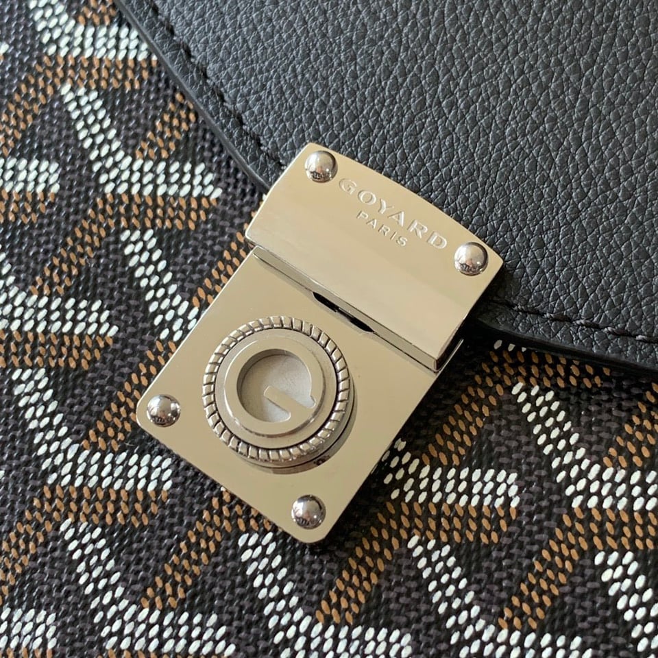 Goyard Chypre Wallet-Pouch 21 Cm Black Goyardine Canvas And Calfskin view 6