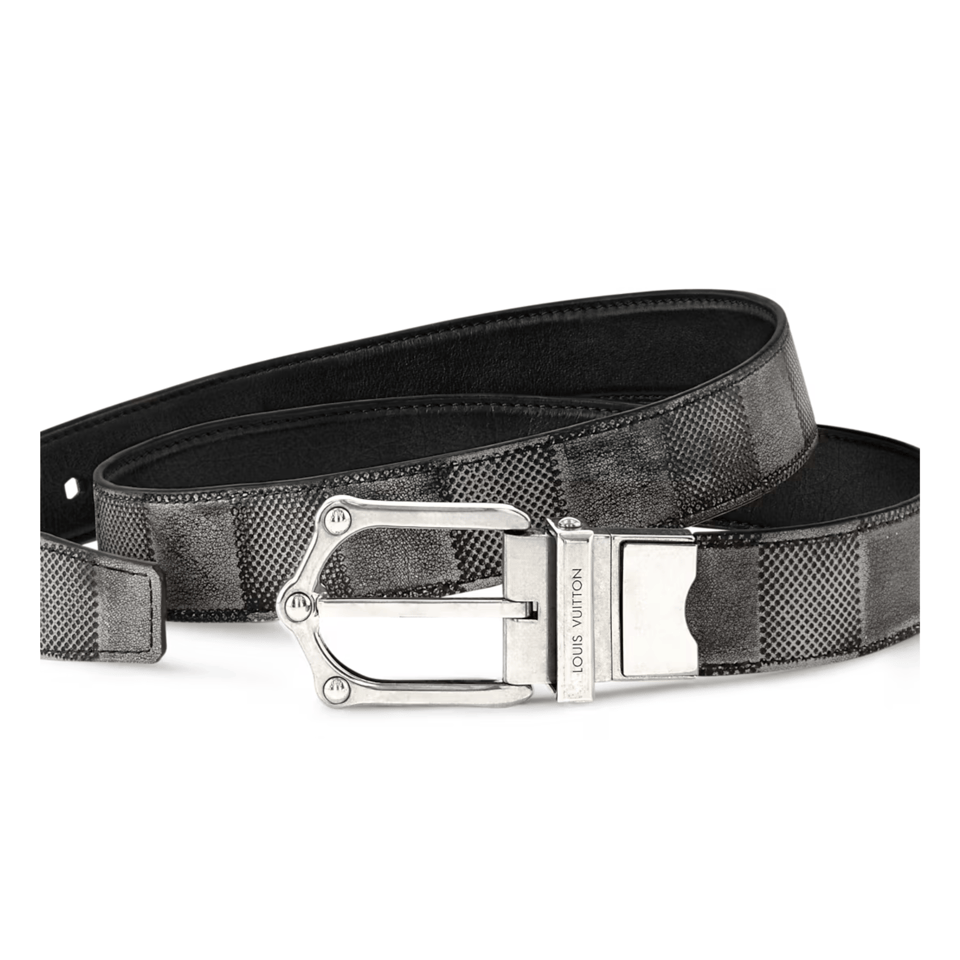 Louis Vuitton LV Black Frog 30mm Reversible Men Belt M4378T view 3