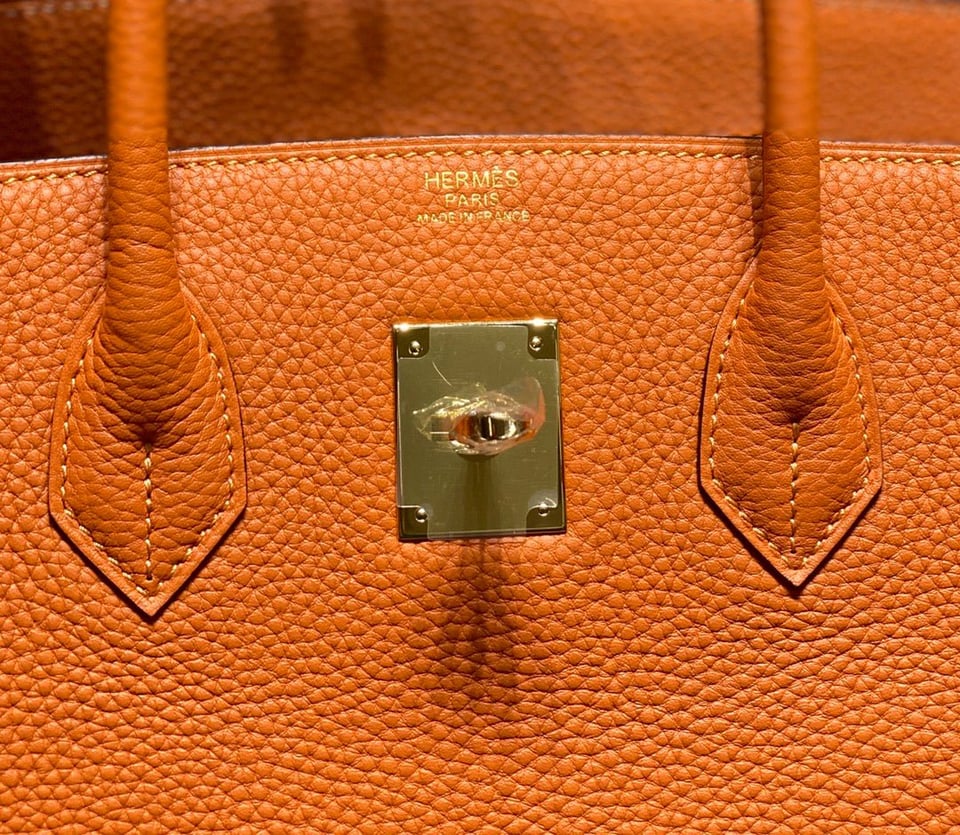 Hermes Birkin 35Cm Orange Togo Leather Gold Hardware view 6