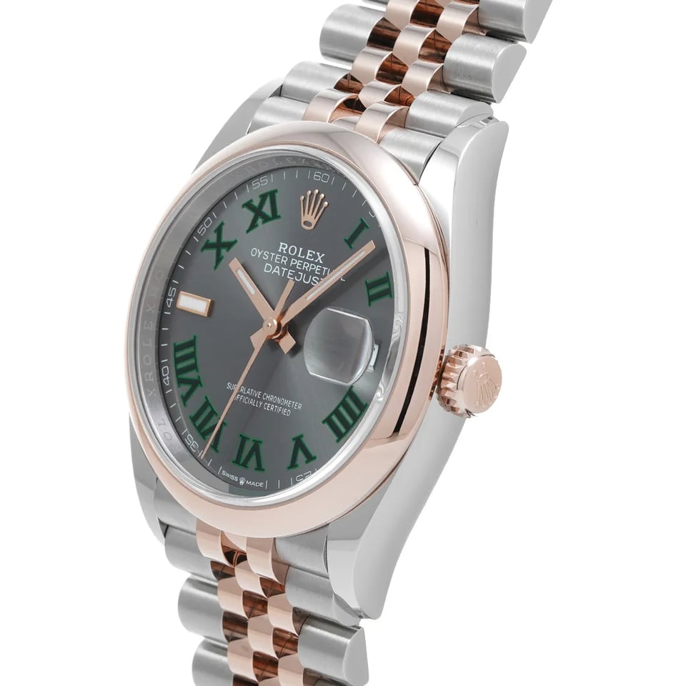 [Superclone] Rolex Datejust 36mm Slate Dial Everose Smooth Jubilee 126201 view 3