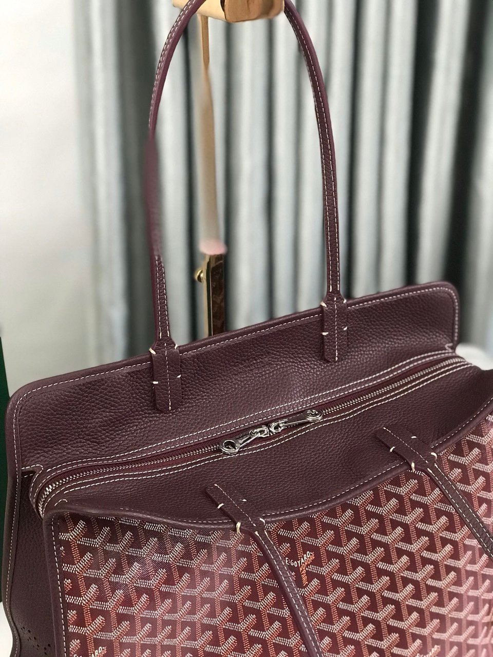Goyard Hardy Pm Bag 40 Cm Brown Goyardine Canvas And Taurillon Leather Trim view 7
