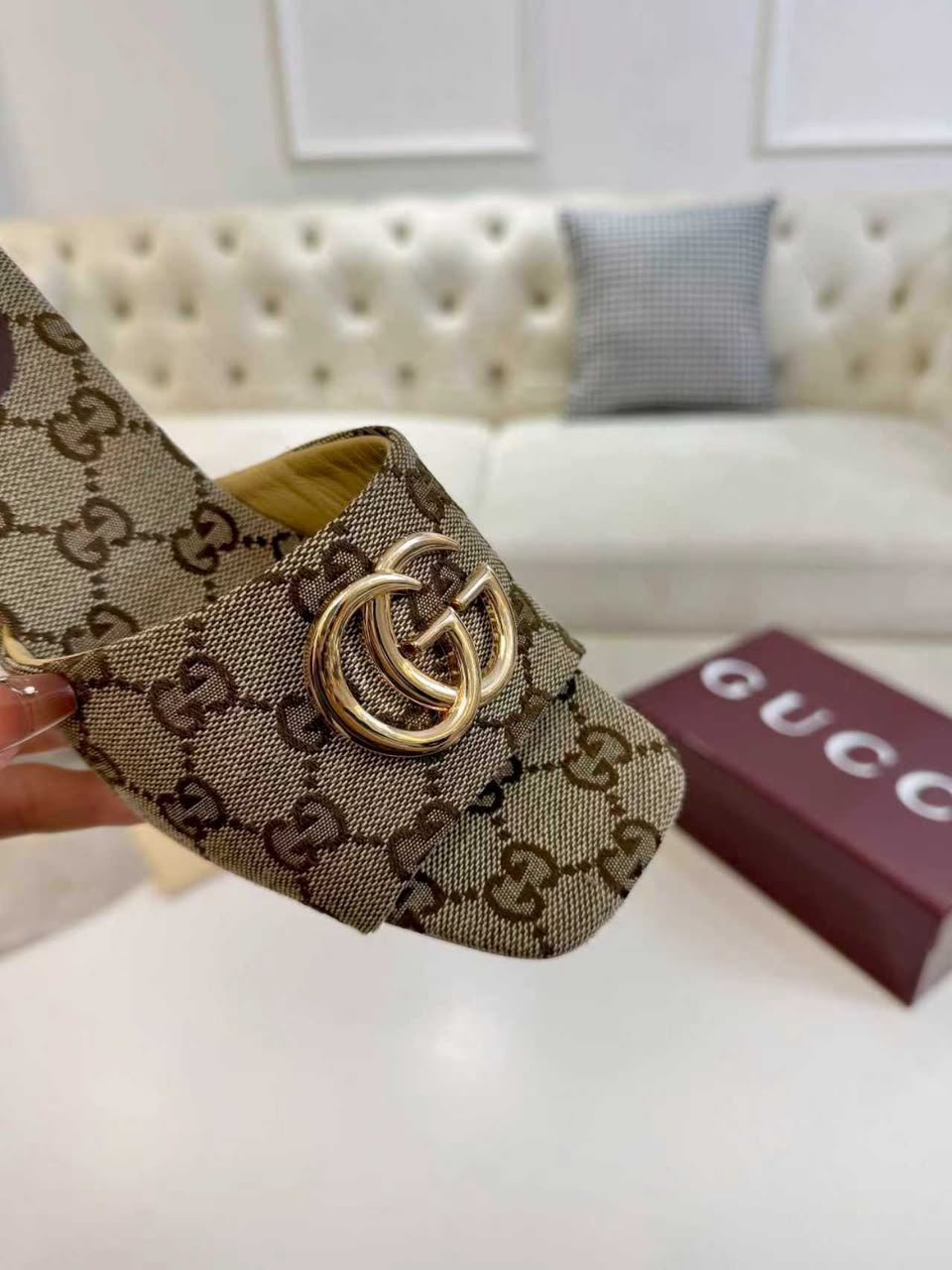 Gucci Slide Sandal With Double G 871481 FAFUW 9611 For Women view 9
