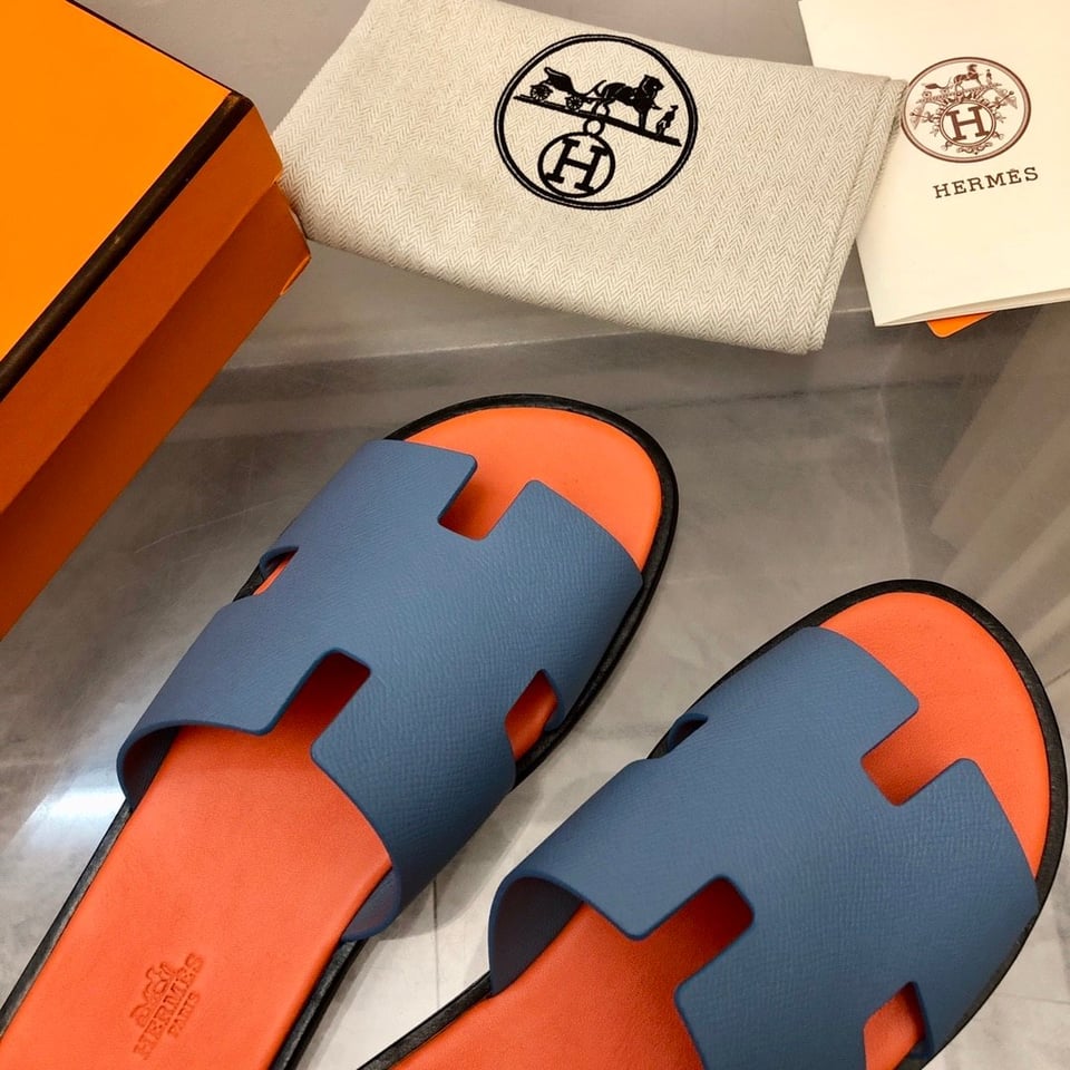 Hermes Izmir Sandal Bleu Bleuet Orange H221824Z view 6