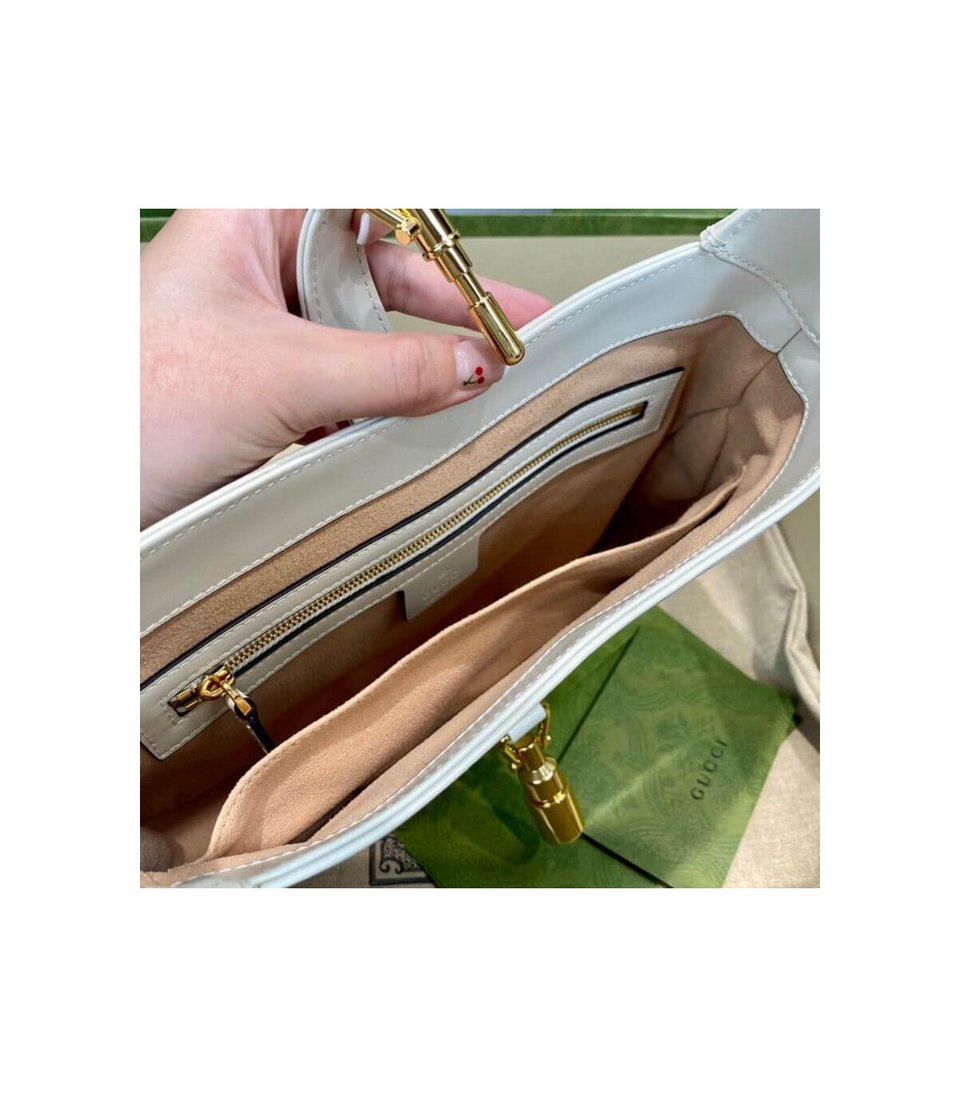 Gucci Jackie 1961 Small Hobo Bag In White Leather 27.5cm view 17