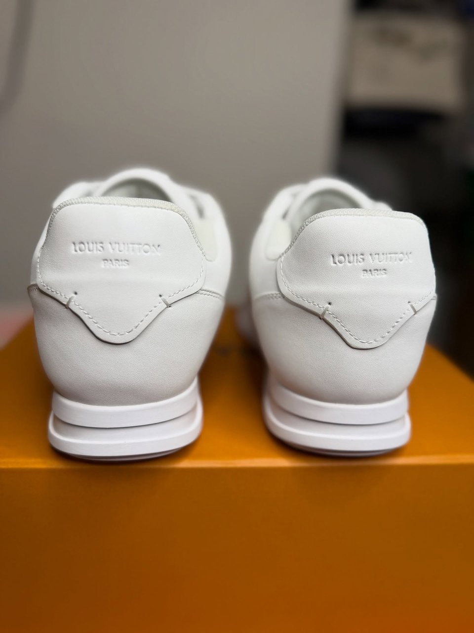 Louis Vuitton White Leather Sneakers Embossed For Men view 6