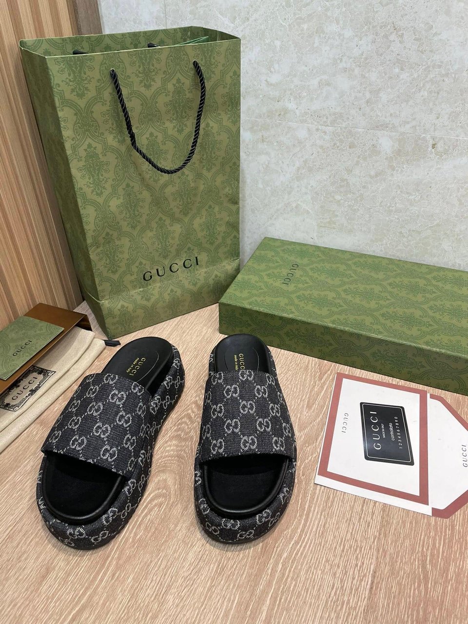 Gucci Women?S Platform Slide Sandal Black 623212 view 11