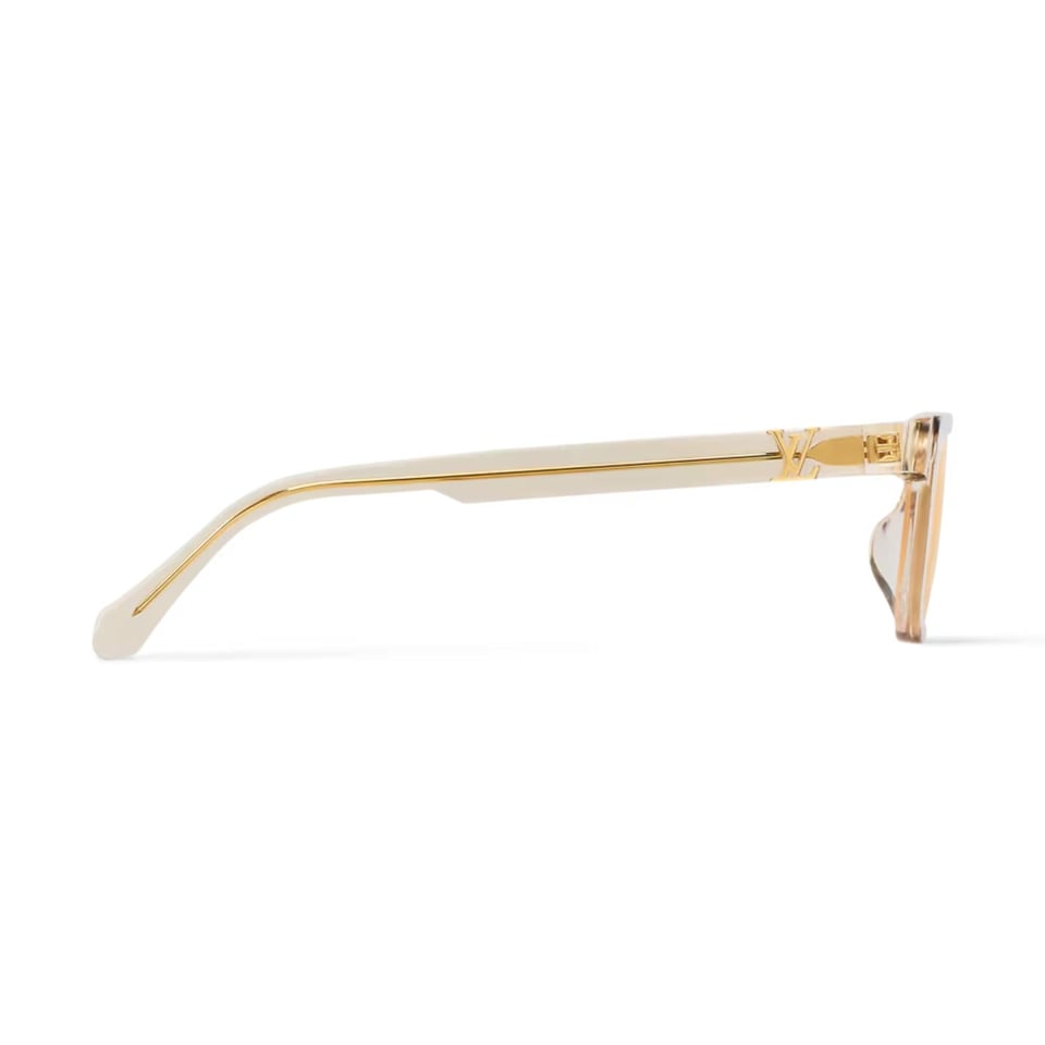 Louis Vuitton Hit Square-Shaped Sunglasses Crystal Champagne Brown Z3291U view 3