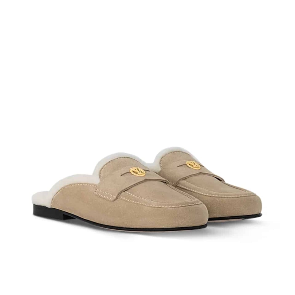 Louis Vuitton Soho Open Back Loafer Beige 1Adc9U view 2
