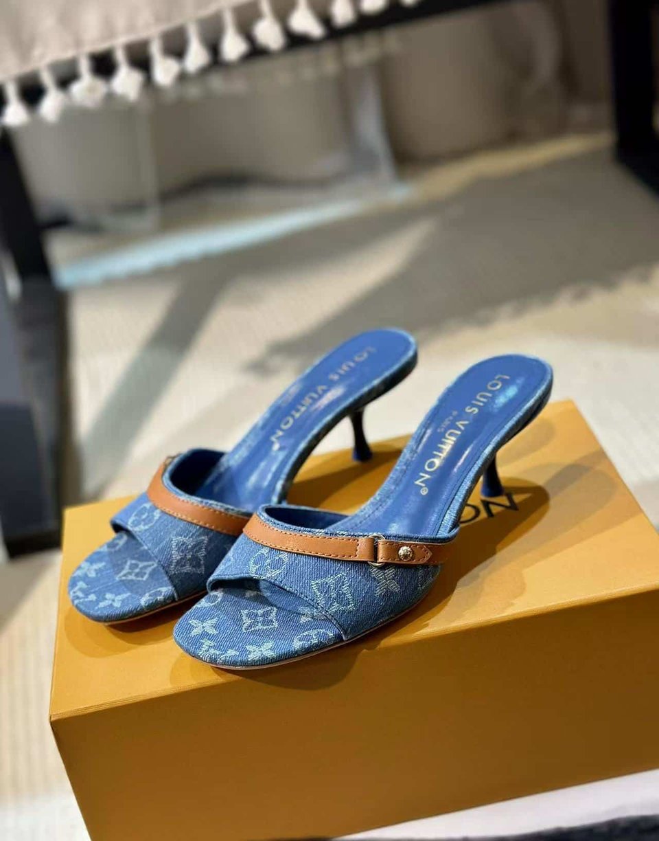 Louis Vuitton Neo Revival Mule Denim Blue 1Acizb view 4