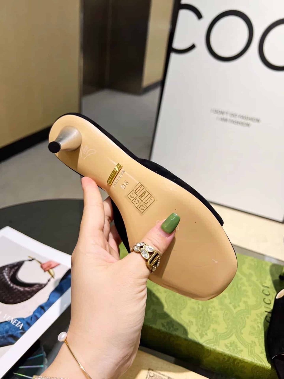 Gucci Blondie Slide Sandal Black view 8