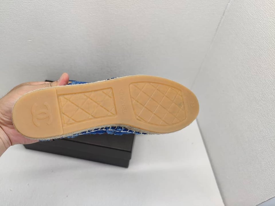 Chanel Espadrilles Cotton Tweed And Grosgrain Blue G29762 Y56424 K5509 view 9
