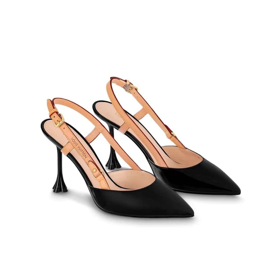 Louis Vuitton Blossom Slingback Pump Black 1Ac8Np view 2
