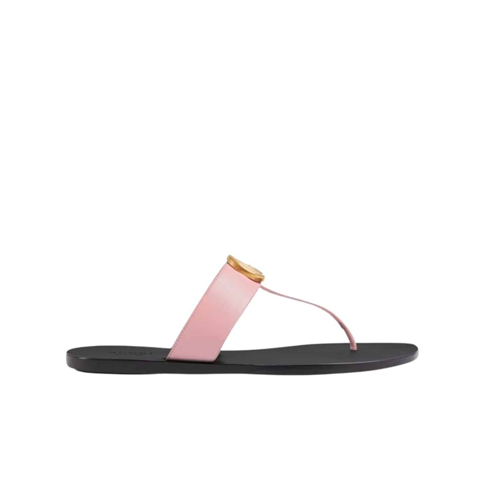Gucci Double G Thong Leather Pink view 2