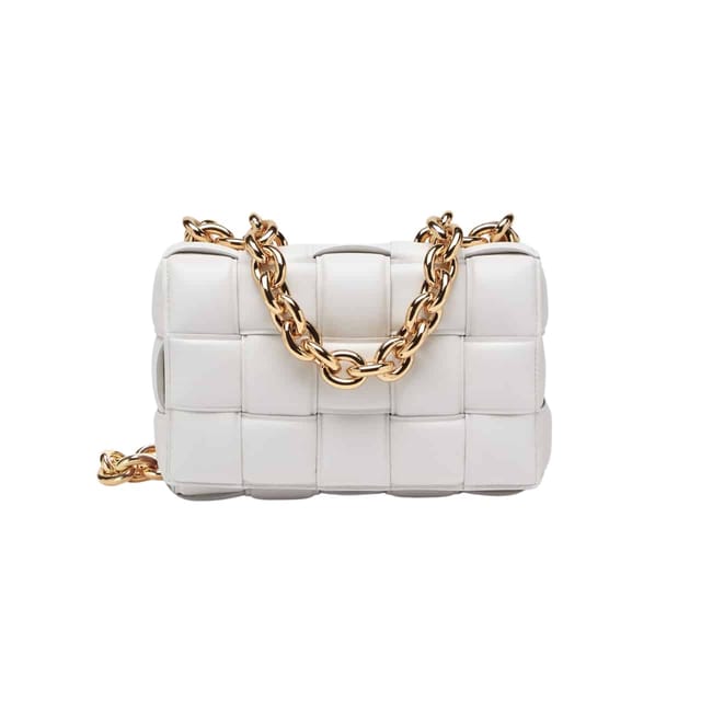 Bottega Veneta Chain Bag In White 26Cm
