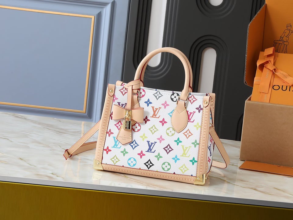 Louis Vuitton OnTheGo PM LV x TM Bag White Multicolore 25cm M27580 view 2