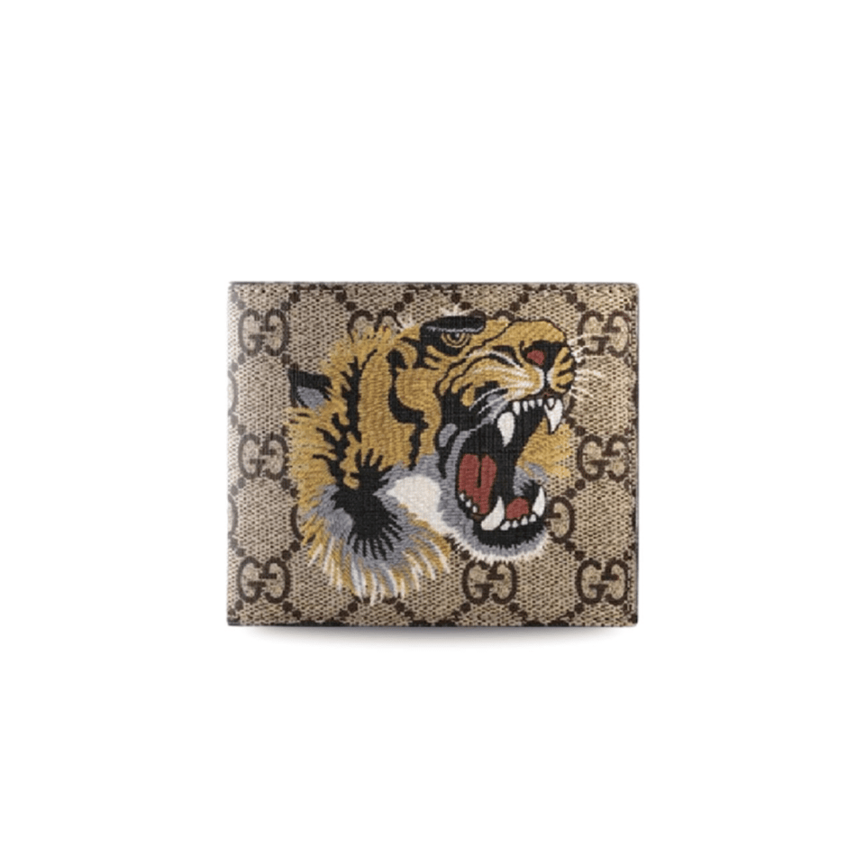 Gucci Tiger Print GG Supreme Bi-Fold 11cm/4.3in For Men view 2