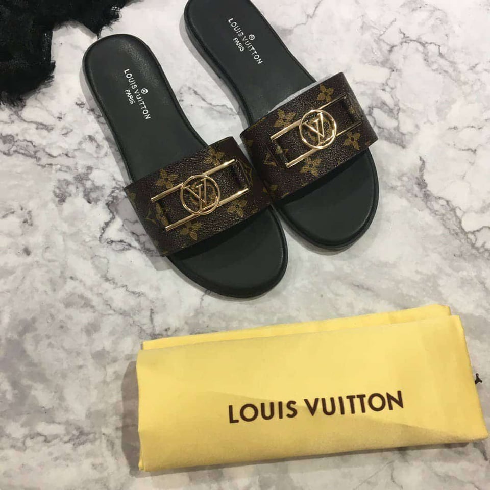 Louis Vuitton Lock It Flat Mules Brown view 5