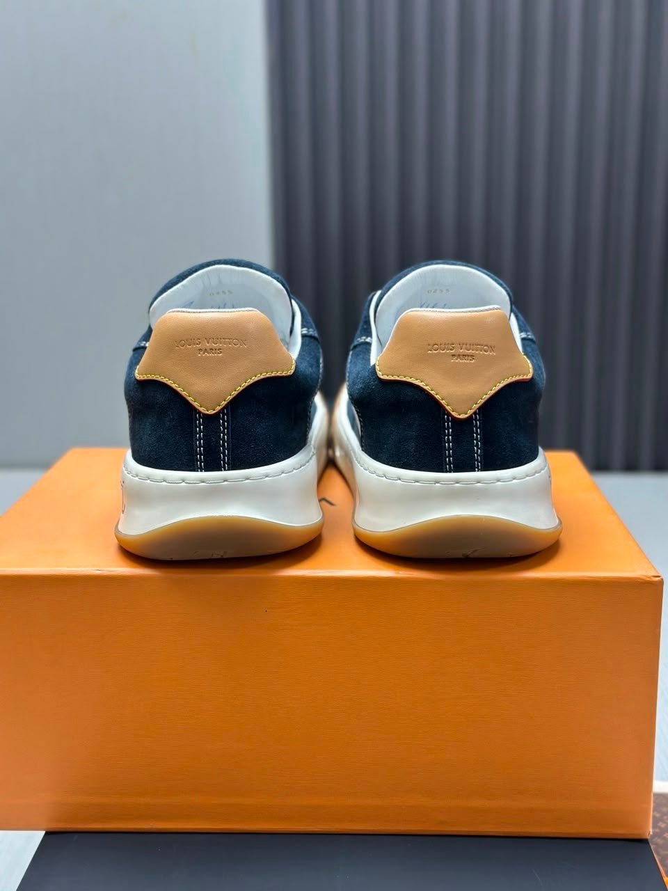 Louis Vuitton Tilted Sneakers Navy Blue The Underside Of Calfskin 1AJ749 view 9