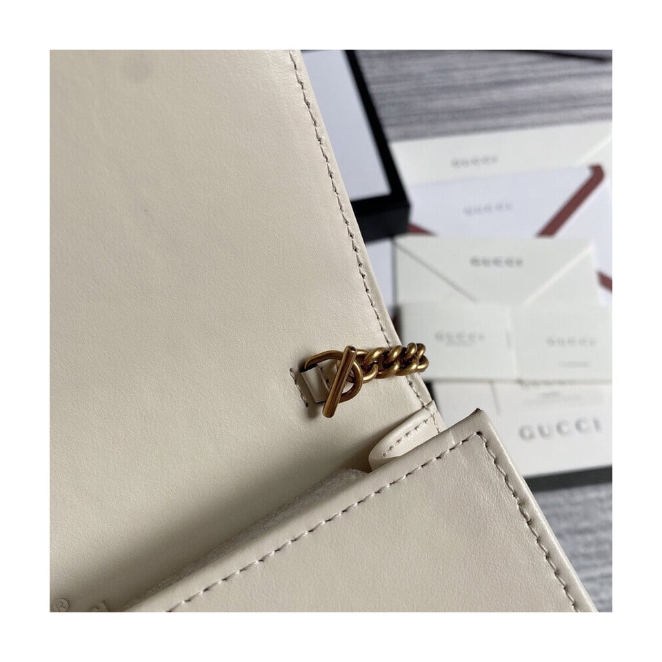 Gucci GG Marmont Mini Bag In White Leather view 10