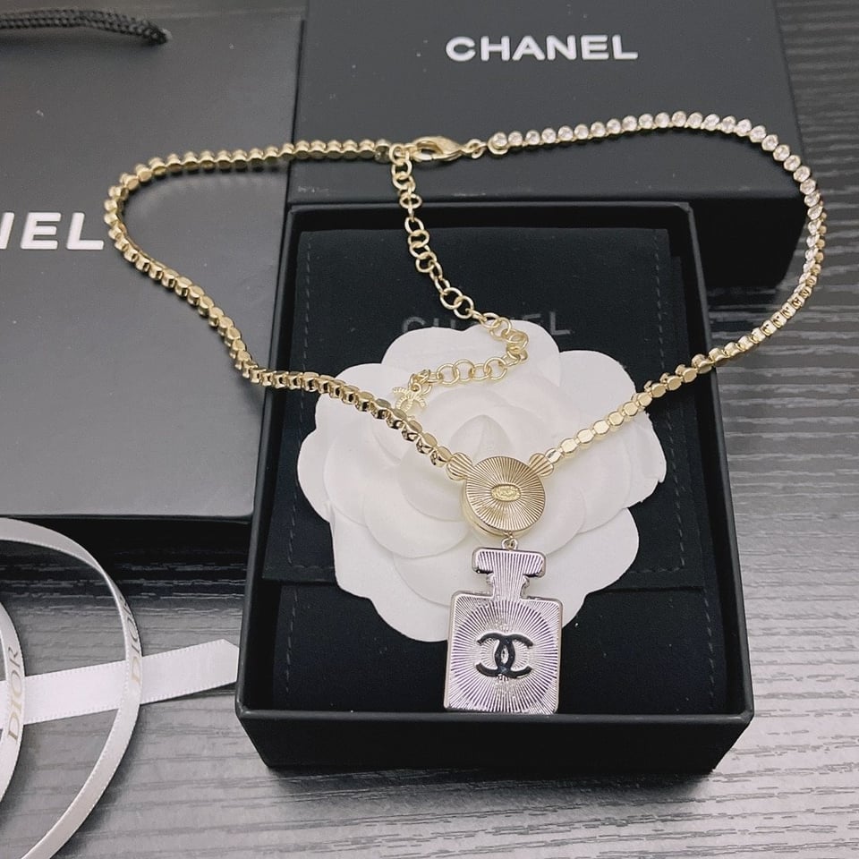 Chanel Resin Crystal Cc No 5 Perfume Bottle Necklace view 5
