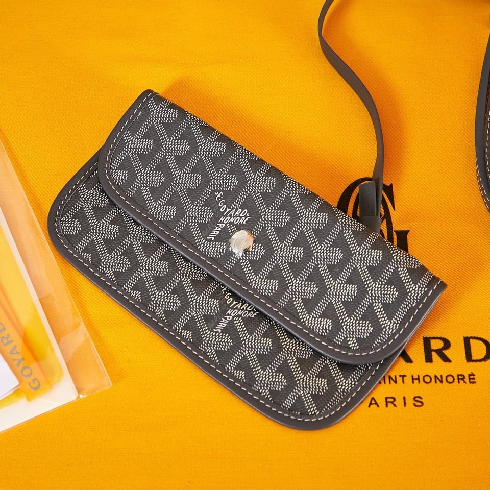 Goyard Saint Louis Pm 34Cm Grey Canvas Chevroches Calfskin view 5