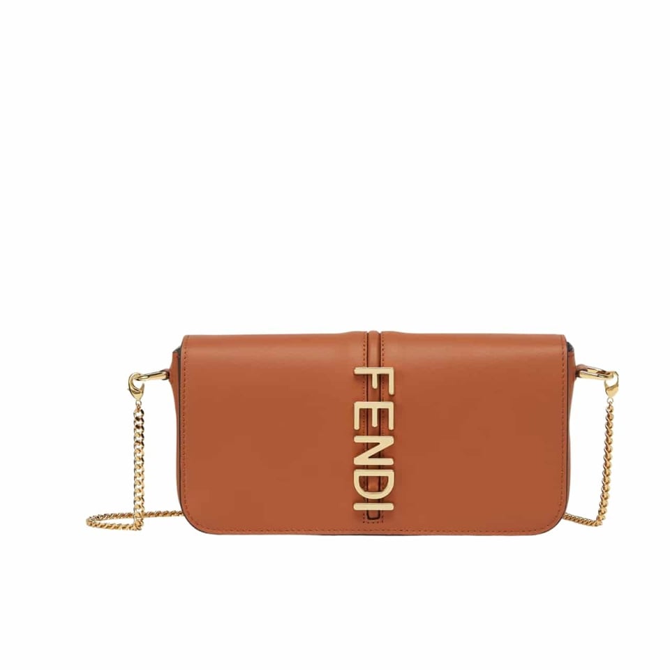 Fendi Fendigraphy Wallet On Chain Brown 21Cm view 2