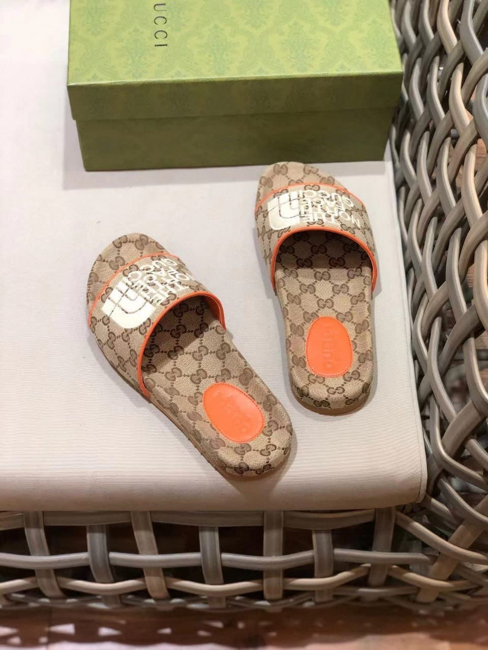 Gucci X The North Face Women?S Slides Beige Orange view 8