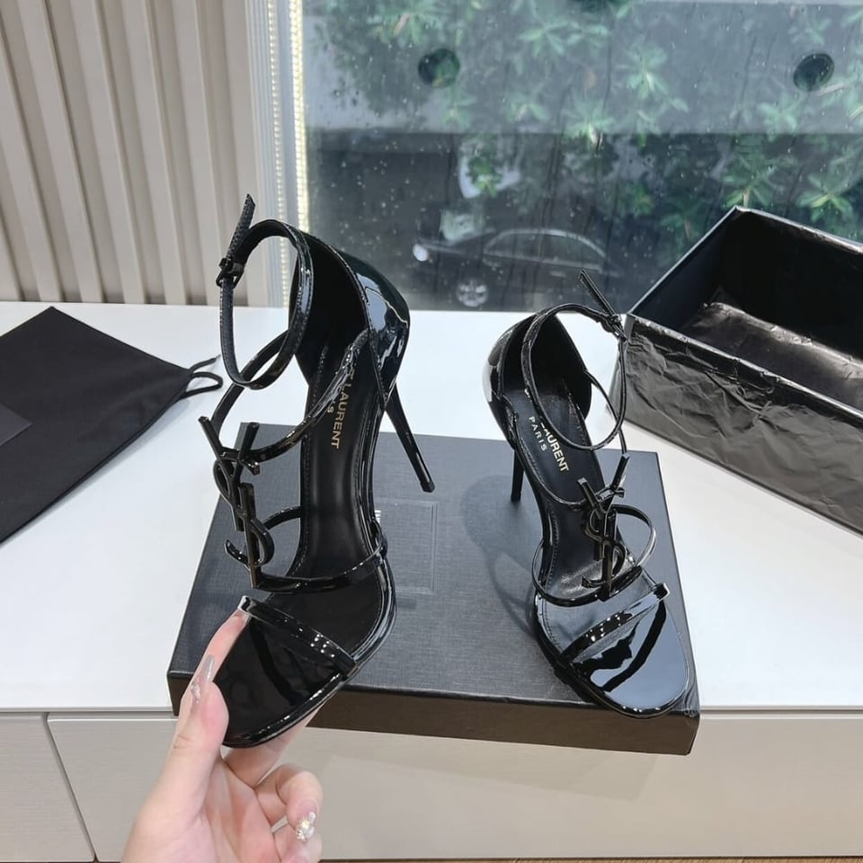 Saint Laurent Cassandra Sandals In All Black 6301090Npvv1000 view 5