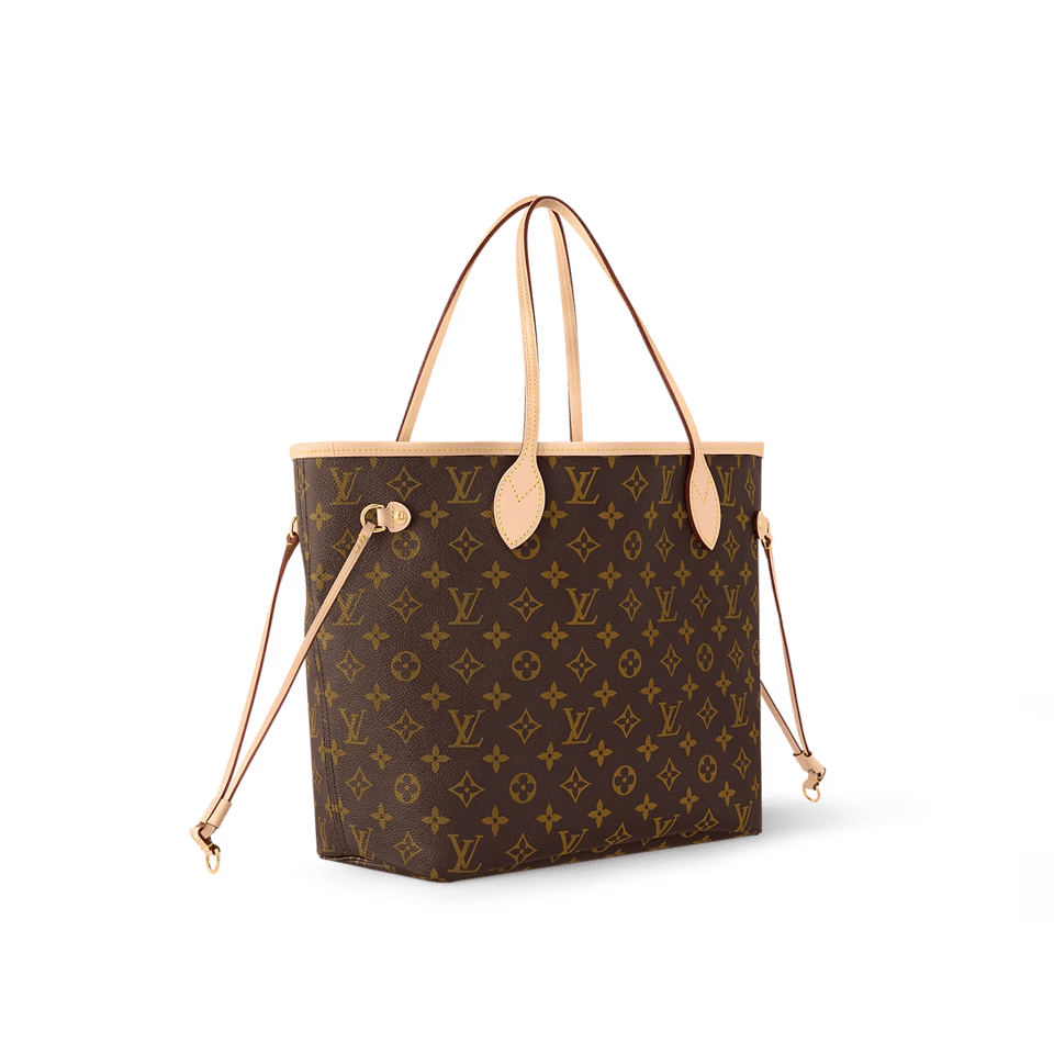 Louis Vuitton Neverfull MM Monogram Canvas Tote Bag Beige 31cm M46975 view 5