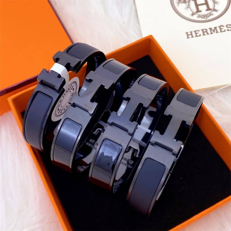 Hermes Mini Clic Anchor Chain Bracelet Black H703203Fk01T4 view 4