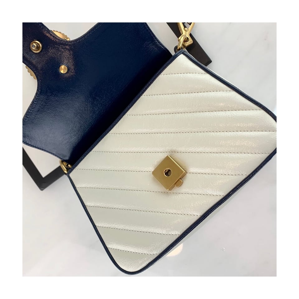 Gucci GG Marmont Mini Top Handle Bag White view 11