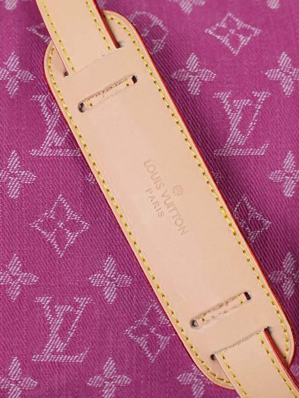 Louis Vuitton Keepall 45 Bag Fuchsia Denim M27944 view 10